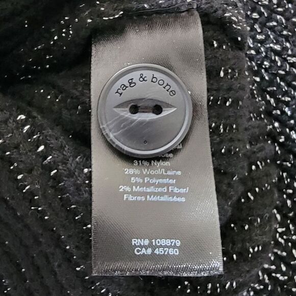 NWT Rag & Bone Jubilee Metallic Merino Wool Crop Sweater - Picture 13 of 13